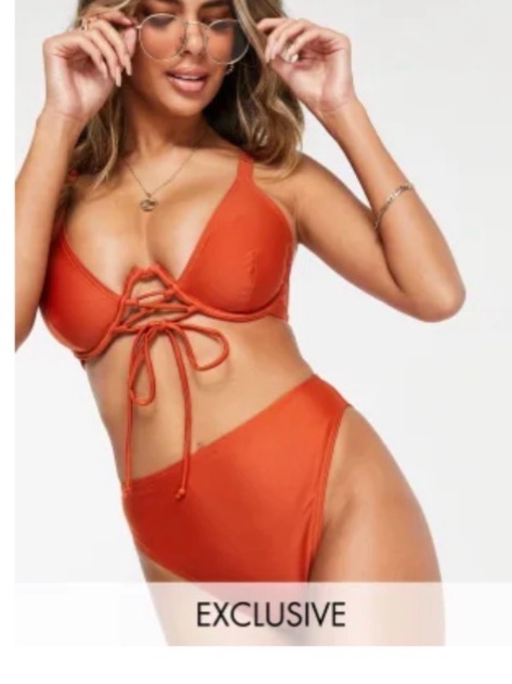 Wolf and Whistle - Fuller Bust Two-Piece Bikini Set in Rust- 30E-F + US6